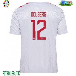 Danmark Kasper Dolberg #12 Bortatröja EM 2024 Kortärmad